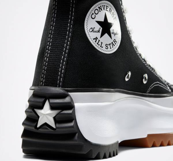 Tenis Altos Converse Run Star Hike Plataforma Bota Negros Blancos | CV-801GPA