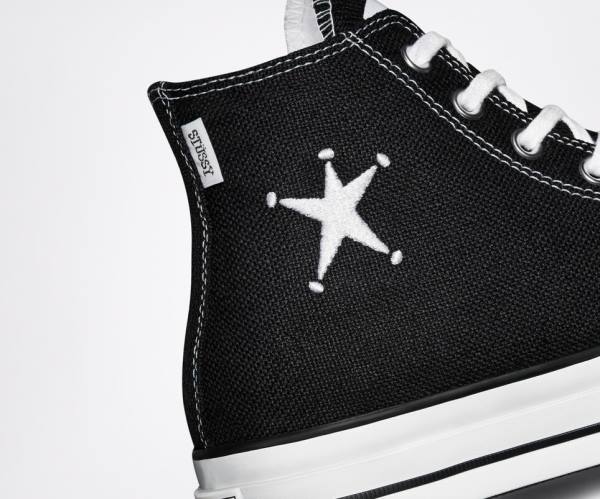 Tenis Altos Converse Stussy Chuck 70 Bota Negros Blancos | CV-014HDR