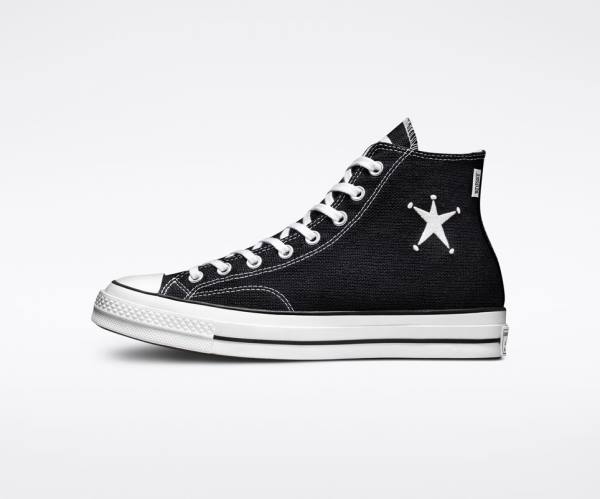 Tenis Altos Converse Stussy Chuck 70 Bota Negros Blancos | CV-402CBH