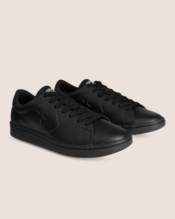 Tenis Bajos Converse All Court Cuero Negros | CV-519GUD