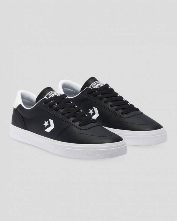 Tenis Bajos Converse Boulevard Faux Cuero Negros | CV-475MPX