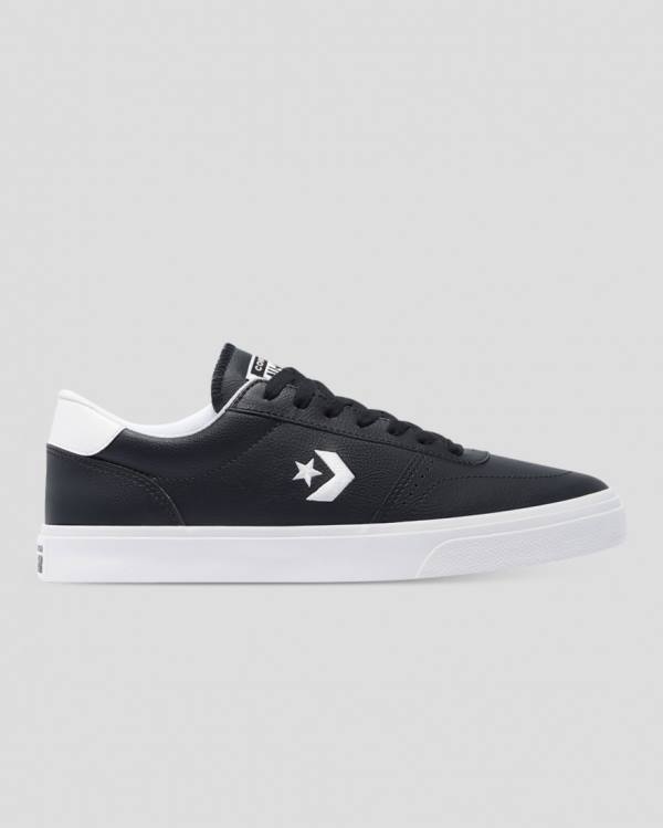 Tenis Bajos Converse Boulevard Faux Cuero Negros | CV-475MPX