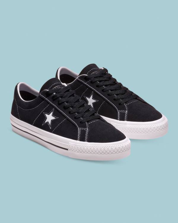 Tenis Bajos Converse CONS One Star Pro Gamuza Negros | CV-245HPF