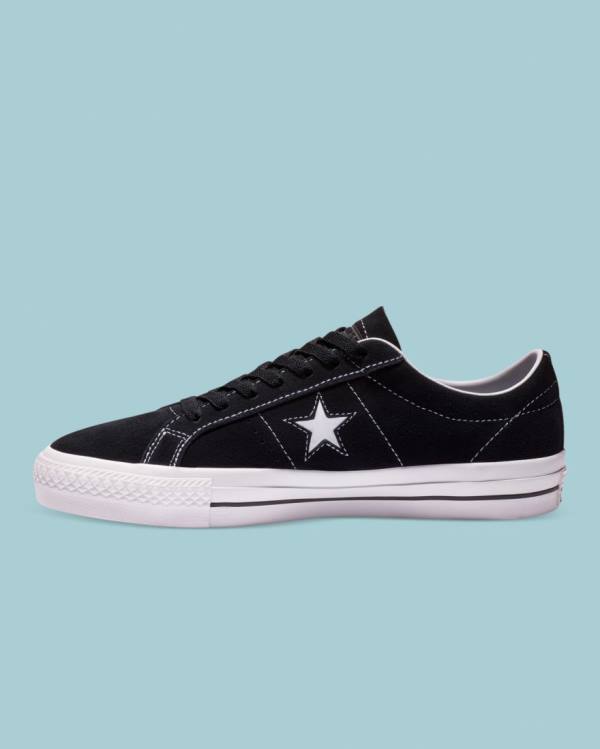 Tenis Bajos Converse CONS One Star Pro Gamuza Negros | CV-245HPF