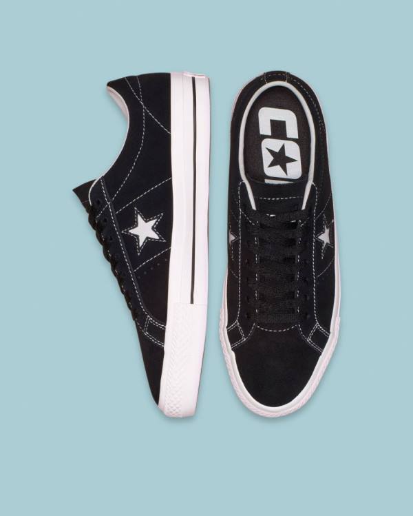 Tenis Bajos Converse CONS One Star Pro Gamuza Negros | CV-245HPF