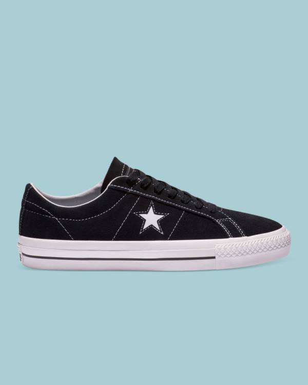 Tenis Bajos Converse CONS One Star Pro Gamuza Negros | CV-245HPF