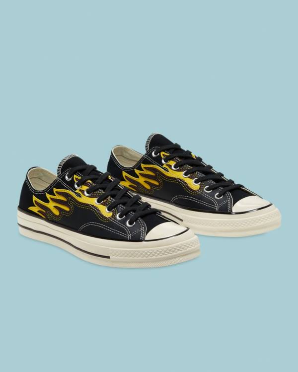 Tenis Bajos Converse Chuck 70 Archive Flame Overlay Negros | CV-201RTP