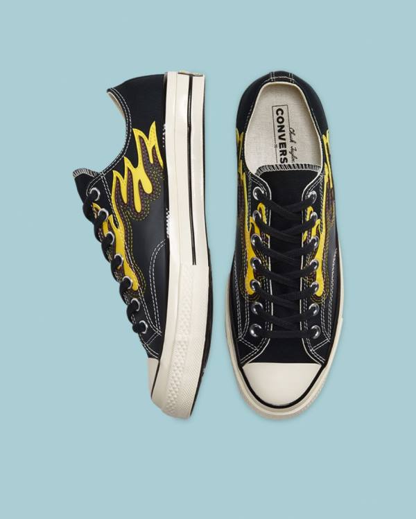 Tenis Bajos Converse Chuck 70 Archive Flame Overlay Negros | CV-201RTP