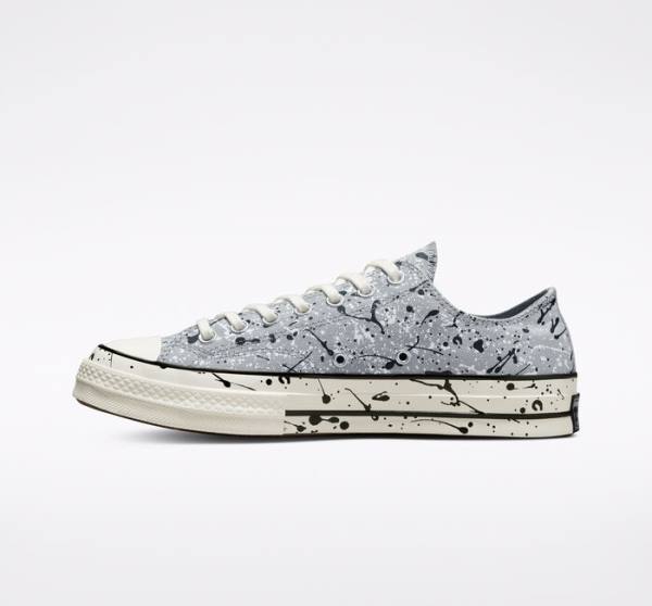 Tenis Bajos Converse Chuck 70 Archive Paint Splatter Grises Negros Blancos | CV-253SVW