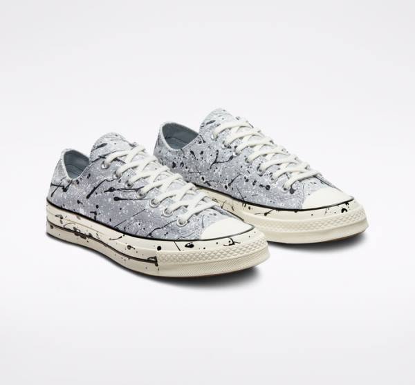 Tenis Bajos Converse Chuck 70 Archive Paint Splatter Grises Negros Blancos | CV-253SVW