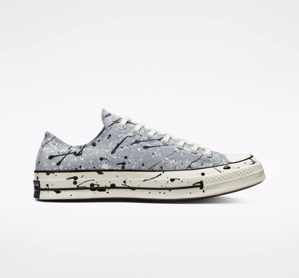 Tenis Bajos Converse Chuck 70 Archive Paint Splatter Grises Negros Blancos | CV-253SVW