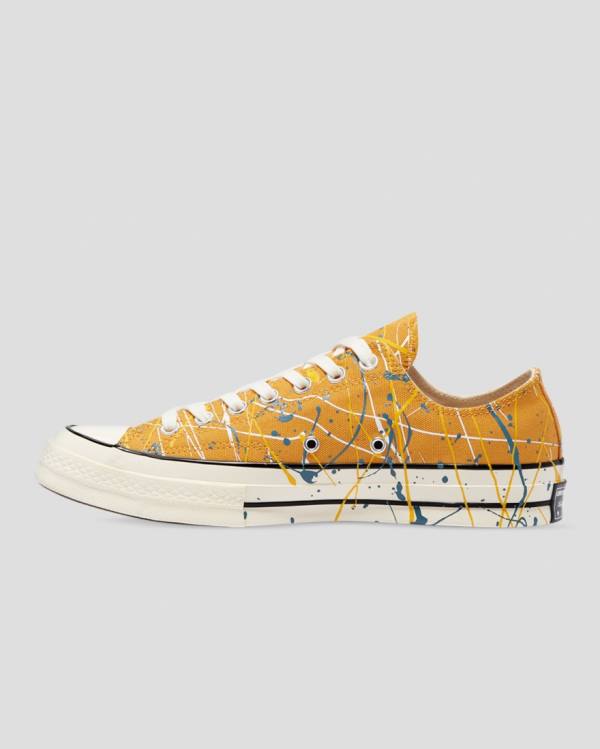 Tenis Bajos Converse Chuck 70 Archive Print Paint Splatter Amarillos | CV-263QYX