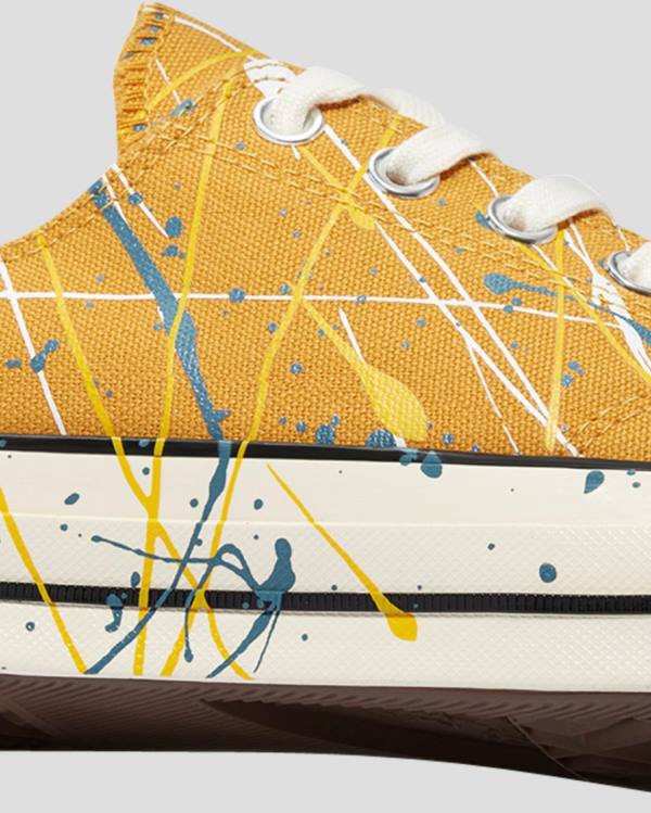 Tenis Bajos Converse Chuck 70 Archive Print Paint Splatter Amarillos | CV-263QYX