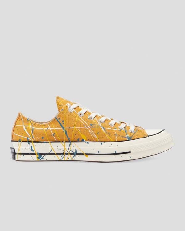 Tenis Bajos Converse Chuck 70 Archive Print Paint Splatter Amarillos | CV-263QYX