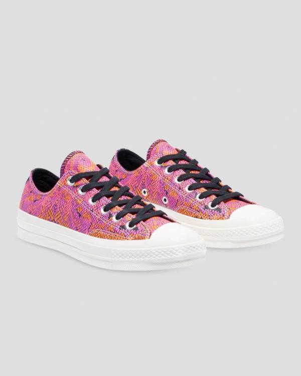 Tenis Bajos Converse Chuck 70 Cuero Printed Rosas Naranjas | CV-089YLW