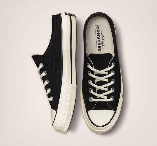 Tenis Bajos Converse Chuck 70 Mule Negros | CV-134WRT