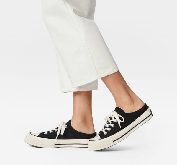 Tenis Bajos Converse Chuck 70 Mule Negros | CV-134WRT