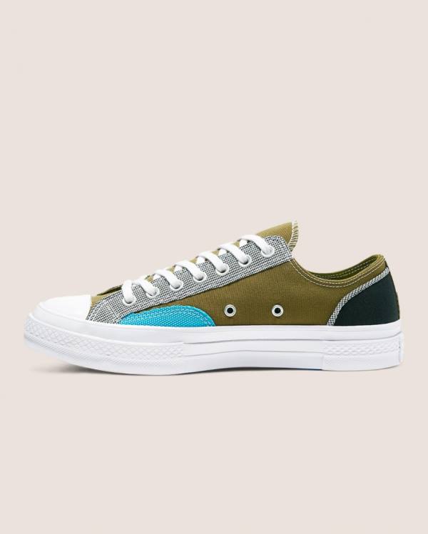 Tenis Bajos Converse Chuck 70 Patchwork Verde Oliva Azules | CV-541FIK