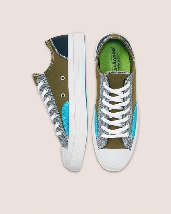 Tenis Bajos Converse Chuck 70 Patchwork Verde Oliva Azules | CV-541FIK