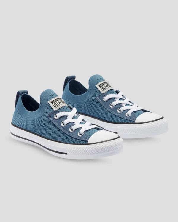 Tenis Bajos Converse Chuck Taylor All Star Shoreline Knit Glitter Azules | CV-082TOP