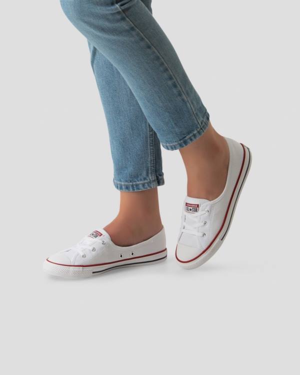 Tenis Bajos Converse Chuck Taylor All Star Dainty Ballet Encaje Slip Blancos | CV-204QYS