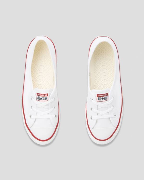 Tenis Bajos Converse Chuck Taylor All Star Dainty Ballet Encaje Slip Blancos | CV-204QYS