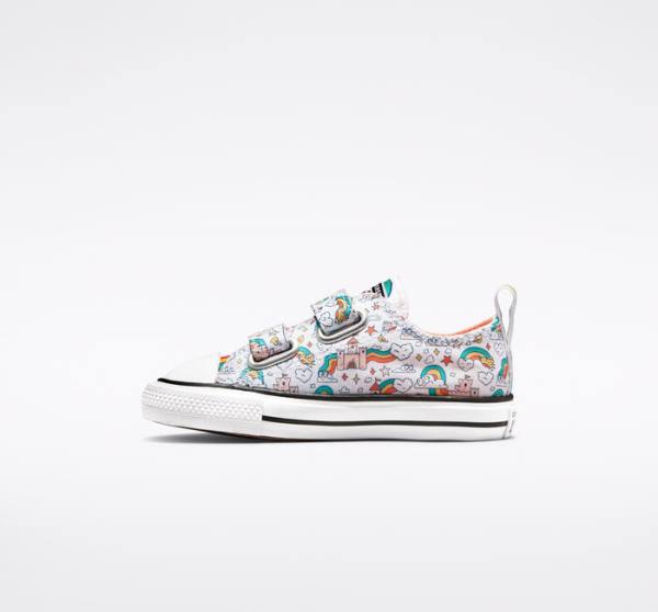 Tenis Bajos Converse Chuck Taylor All Star Easy-On Rainbow Castles Blancos Rosas Turquesa | CV-230BGP