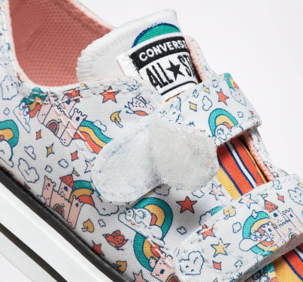 Tenis Bajos Converse Chuck Taylor All Star Easy-On Rainbow Castles Blancos Rosas Turquesa | CV-230BGP