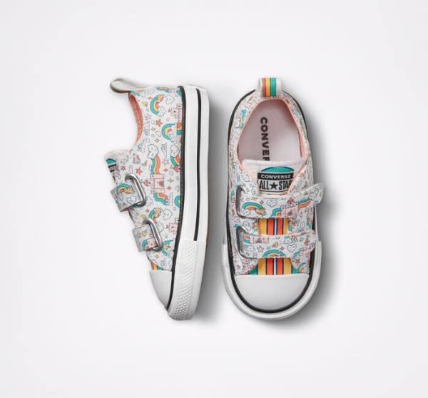 Tenis Bajos Converse Chuck Taylor All Star Easy-On Rainbow Castles Blancos Rosas Turquesa | CV-230BGP