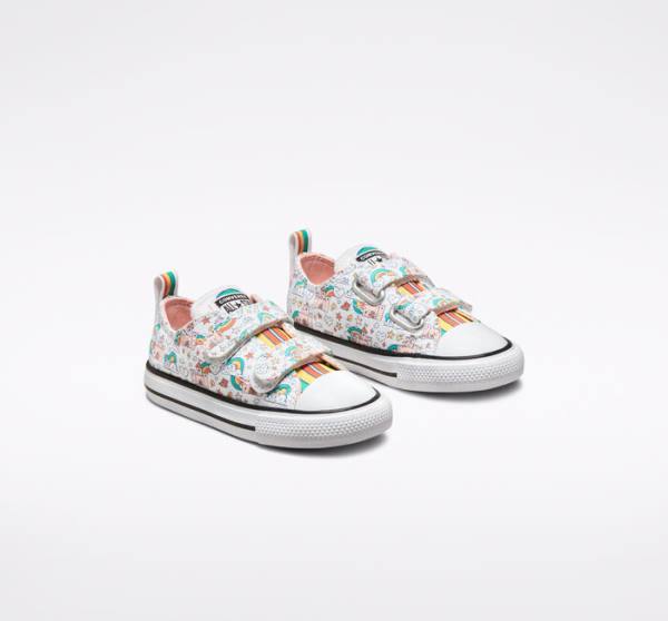 Tenis Bajos Converse Chuck Taylor All Star Easy-On Rainbow Castles Blancos Rosas Turquesa | CV-230BGP