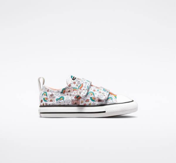 Tenis Bajos Converse Chuck Taylor All Star Easy-On Rainbow Castles Blancos Rosas Turquesa | CV-230BGP