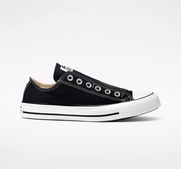 Tenis Bajos Converse Chuck Taylor All Star Slip Negros Blancos | CV-251YEZ