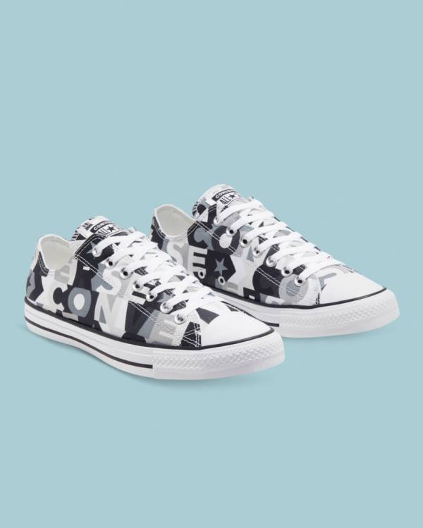 Tenis Bajos Converse Chuck Taylor All Star Logo Print Negros | CV-297EGQ