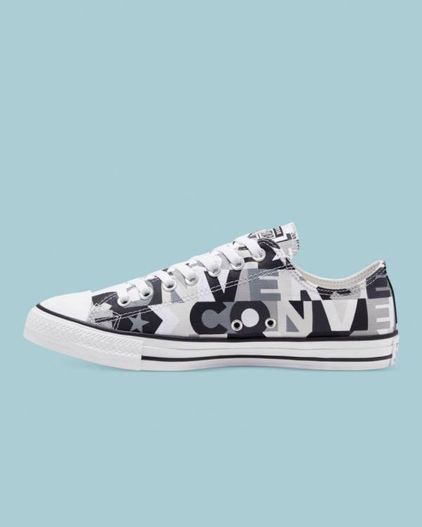 Tenis Bajos Converse Chuck Taylor All Star Logo Print Negros | CV-297EGQ