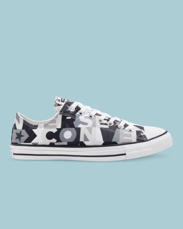 Tenis Bajos Converse Chuck Taylor All Star Logo Print Negros | CV-297EGQ