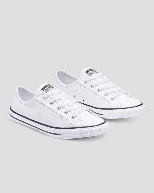 Tenis Bajos Converse Chuck Taylor All Star Dainty Cuero Blancos | CV-310JAV