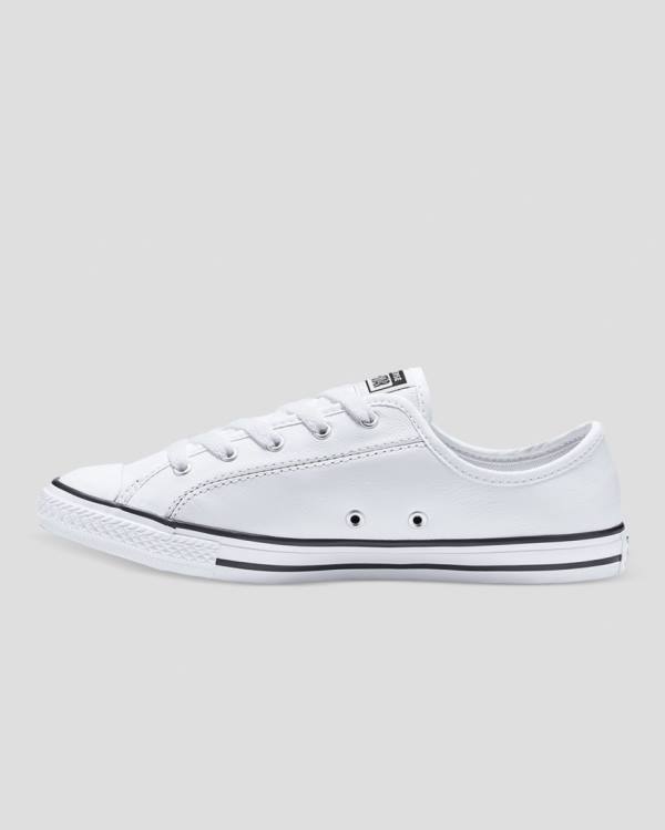 Tenis Bajos Converse Chuck Taylor All Star Dainty Cuero Blancos | CV-310JAV