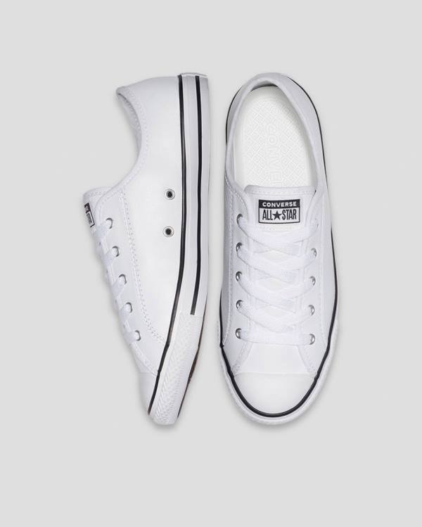 Tenis Bajos Converse Chuck Taylor All Star Dainty Cuero Blancos | CV-310JAV