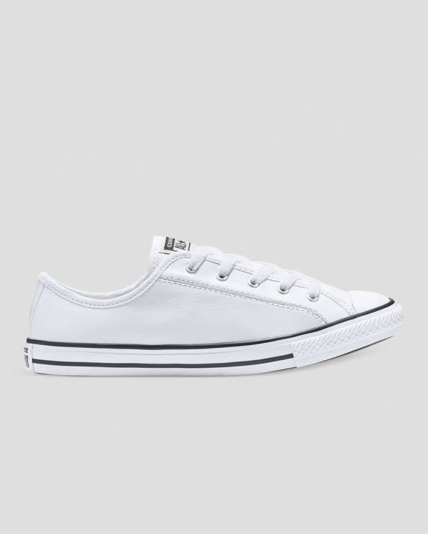 Tenis Bajos Converse Chuck Taylor All Star Dainty Cuero Blancos | CV-310JAV