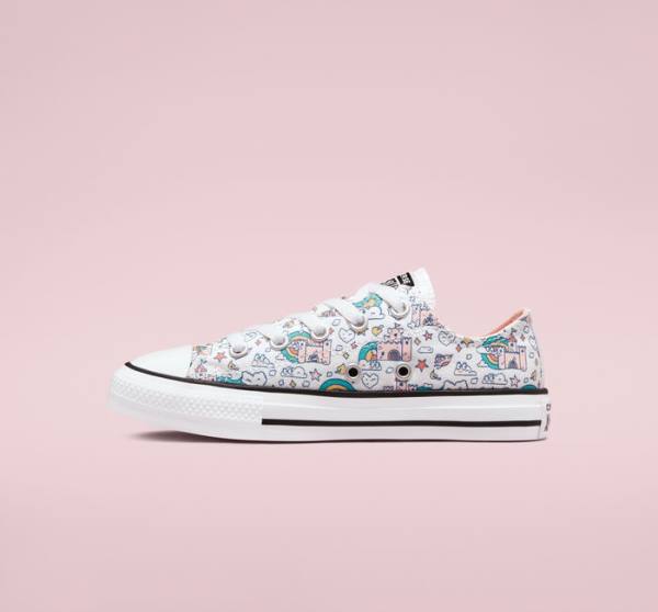 Tenis Bajos Converse Chuck Taylor All Star Rainbow Castles Blancos Rosas Turquesa | CV-324TSP