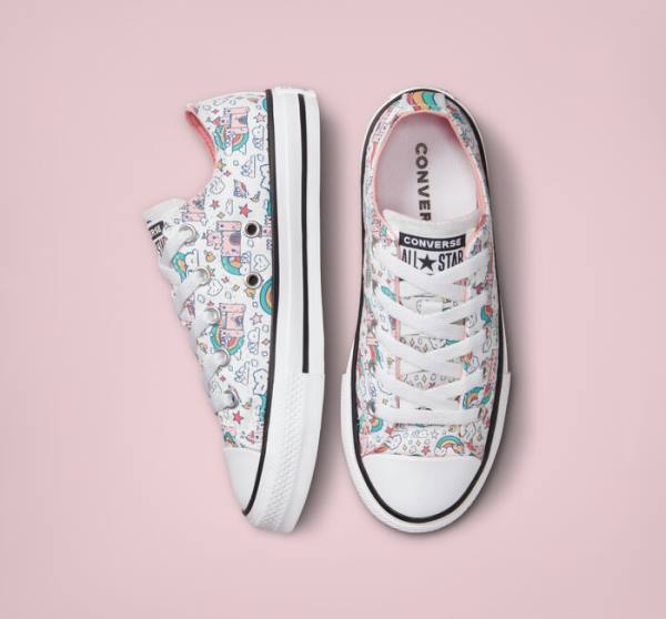 Tenis Bajos Converse Chuck Taylor All Star Rainbow Castles Blancos Rosas Turquesa | CV-324TSP