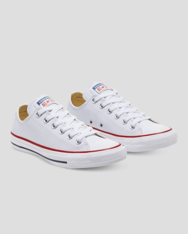 Tenis Bajos Converse Chuck Taylor All Star Cuero Blancos | CV-325FLN