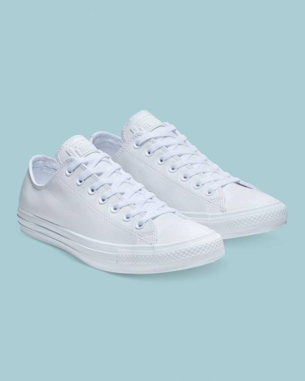 Tenis Bajos Converse Chuck Taylor All Star Cuero Blancos | CV-359GMA