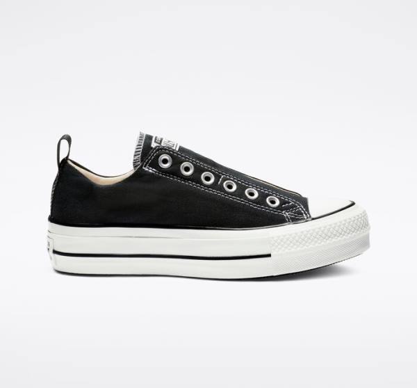 Tenis Bajos Converse Chuck Taylor All Star Lift Plataforma Slip Negros Blancos | CV-480JFU