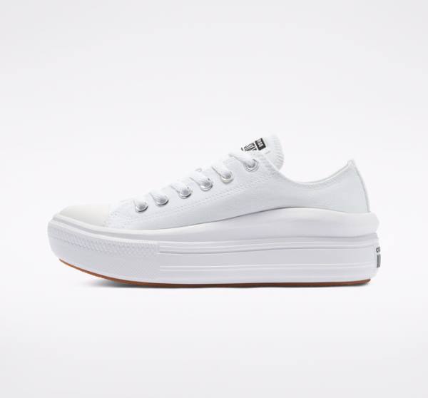 Tenis Bajos Converse Chuck Taylor All Star Move Plataforma Blancos Blancos Blancos | CV-480OUC