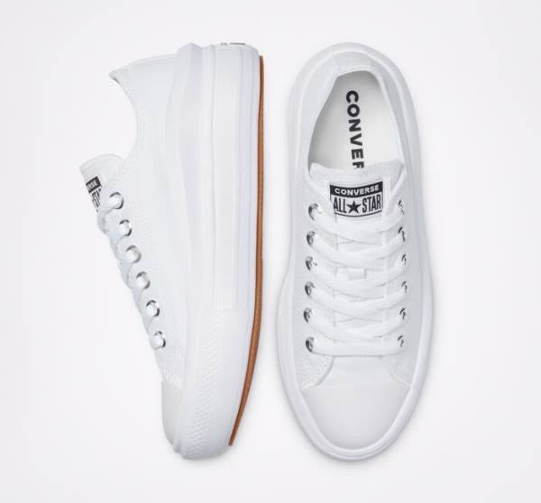 Tenis Bajos Converse Chuck Taylor All Star Move Plataforma Blancos Blancos Blancos | CV-480OUC