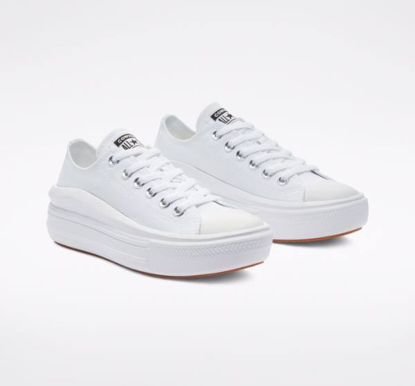 Tenis Bajos Converse Chuck Taylor All Star Move Plataforma Blancos Blancos Blancos | CV-480OUC