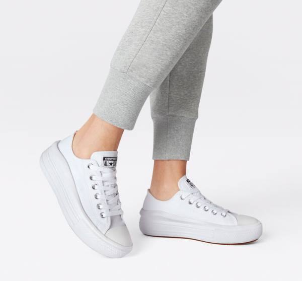 Tenis Bajos Converse Chuck Taylor All Star Move Plataforma Blancos Blancos Blancos | CV-480OUC