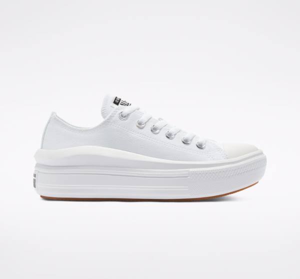 Tenis Bajos Converse Chuck Taylor All Star Move Plataforma Blancos Blancos Blancos | CV-480OUC