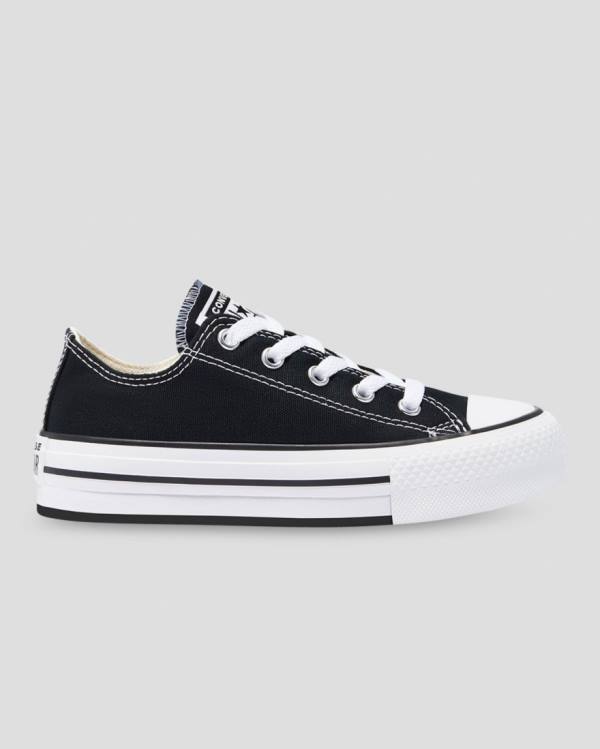 Tenis Bajos Converse Chuck Taylor All Star EVA Plataforma Negros | CV-510NYO